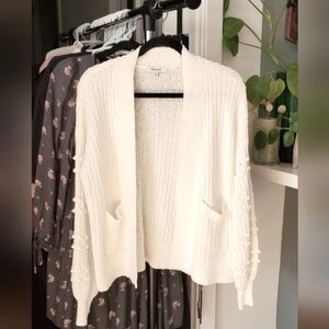 Madewell Bobble Cardigan Open Front sweater cream XS! 💯Cotton